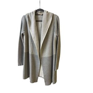 Lineamaglia cardigan sweater wool blend made in Italy gray & white sz Small